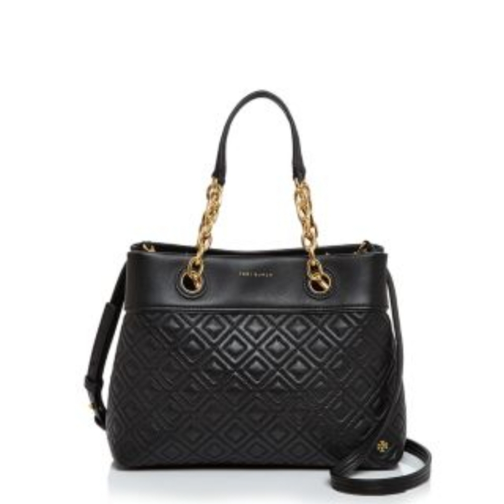 Tory Burch Quilted Black Leather Shoulder Bag